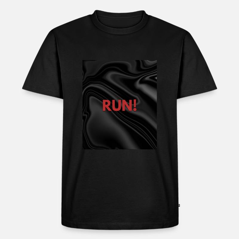 RUN - Männer Premium Bio T-Shirt - Schwarz