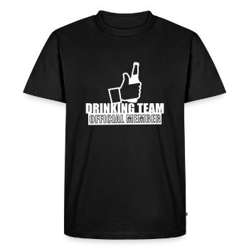 Official member of the drinking team - Fun - Men's Premium Organic T-Shirt - black - Front - Nico (187cm)