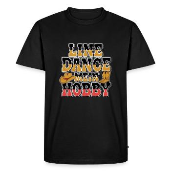 Colorful line dance design with cowboy hat - Men's Premium Organic T-Shirt - black - Front - Nico (187cm)