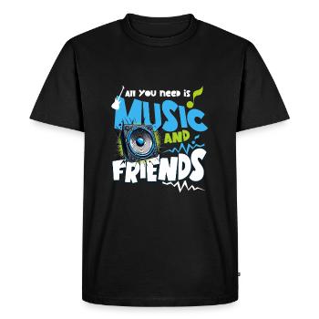 Tout ce dont vous avez besoin, c’est de la musique et des amis amateurs de cool beat - T-shirt Premium bio Homme - noir - Devant - Nico (187cm)