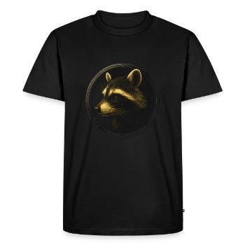 Raccoon in Emblem - Pet Portrait in Tattoo Style - Men's Premium Organic T-Shirt - black - Front - Nico (187cm)