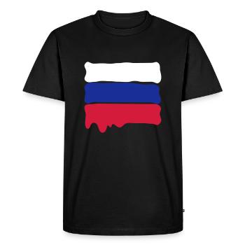 Dutch flag runny paint - T-shirt Premium bio Homme - noir - Devant - Nico (187cm)