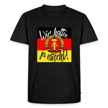 Ossi - Männer Premium Bio T-Shirt - Schwarz - Vorne - Nico (187cm)