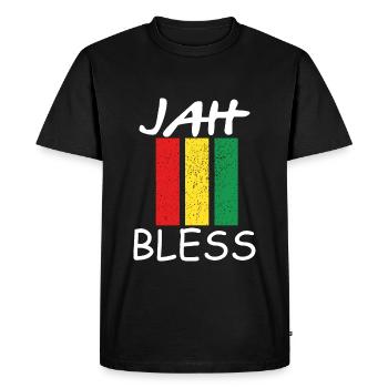 Jah bless Rasta - T-shirt Premium bio Homme - noir - Devant - Nico (187cm)