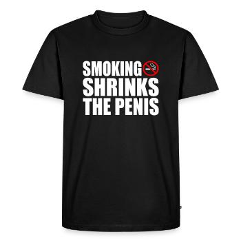 Smoking shrinks the penis - Men's Premium Organic T-Shirt - black - Front - Nico (187cm)