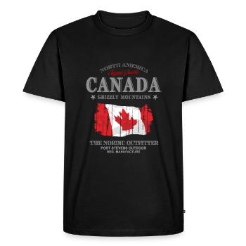Kanada - Feuille d’érable - Canada - T-shirt Premium bio Homme - noir - Devant - Nico (187cm)