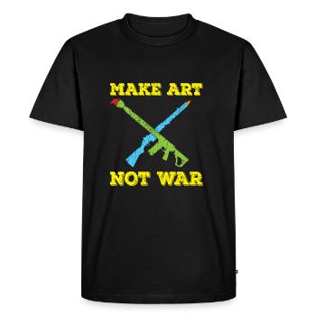 Art Art Peace Peace Déclaration de guerre cadeau - T-shirt Premium bio Homme - noir - Devant - Nico (187cm)