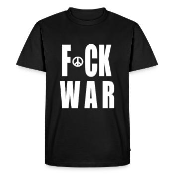 Fuck war - Men's Premium Organic T-Shirt - black - Front - Nico (187cm)