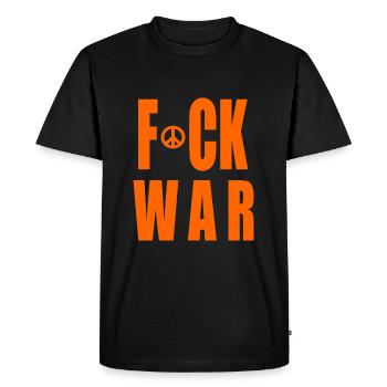 Fuck war - Men's Premium Organic T-Shirt - black - Front - Nico (187cm)