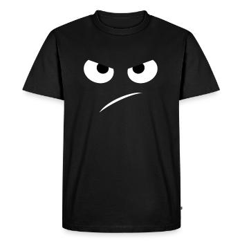 Chemise drôle de visage de mauvaise humeur de sourire en colère - T-shirt Premium bio Homme - noir - Devant - Nico (187cm)