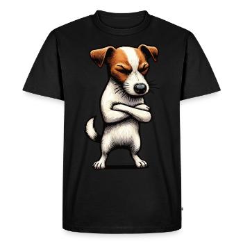 Jack Russel terrier Jack russel amoureux de Jackie - T-shirt Premium bio Homme - noir - Devant - Nico (187cm)