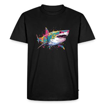 Requin - T-shirt Premium bio Homme - noir - Devant - Nico (187cm)