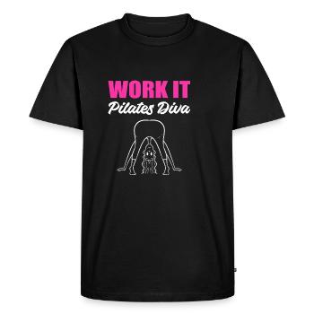 Diva Pilates. Cadeau pour la santé - T-shirt Premium bio Homme - noir - Devant - Nico (187cm)