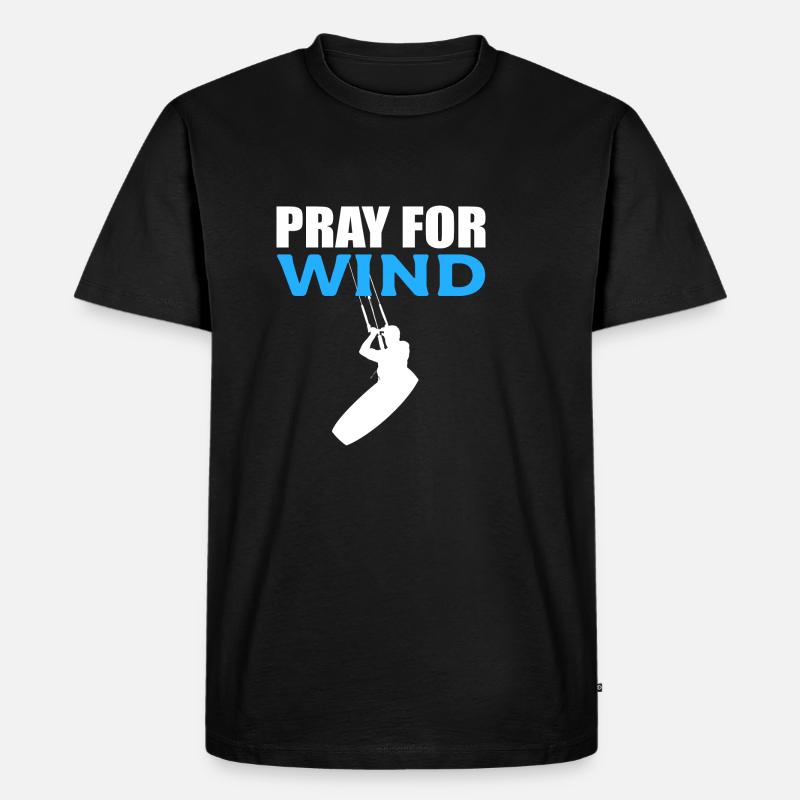 Bete für Wind Reisender Geschenk - Männer Premium Bio T-Shirt - Schwarz
