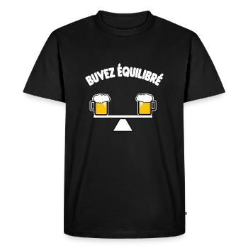 Buvez équilibré - T-shirt Premium bio Homme - noir - Devant - Nico (187cm)