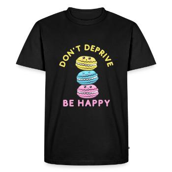 NE PRIVEZ PAS D’ÊTRE HEUREUX - T-shirt Premium bio Homme - noir - Devant - Nico (187cm)