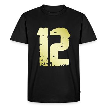 12 Nombre Vintage - T-shirt Premium bio Homme - noir - Devant - Nico (187cm)