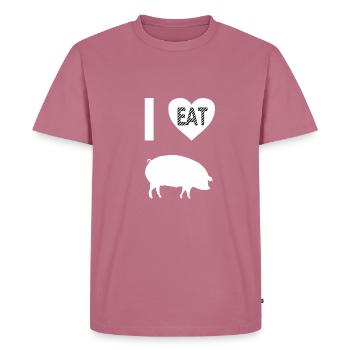 I love pigs - Men's Premium Organic T-Shirt - mauve - Front - Nico (187cm)
