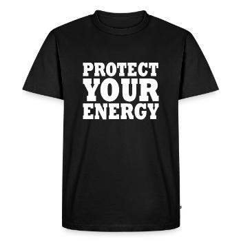Protect your energy - T-shirt Premium bio Homme - noir - Devant - Nico (187cm)