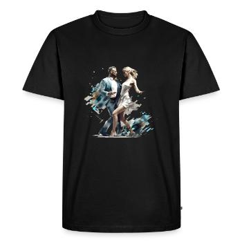Dancing is fun - Men's Premium Organic T-Shirt - black - Front - Nico (187cm)