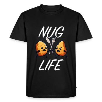 Croquettes de poulet Funny Nuggets Nug Life citation - T-shirt Premium bio Homme - noir - Devant - Nico (187cm)