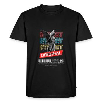 Angel Street Original Streetwear - T-shirt Premium bio Homme - noir - Devant - Nico (187cm)