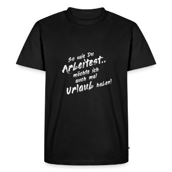 work - Men's Premium Organic T-Shirt - black - Front - Nico (187cm)