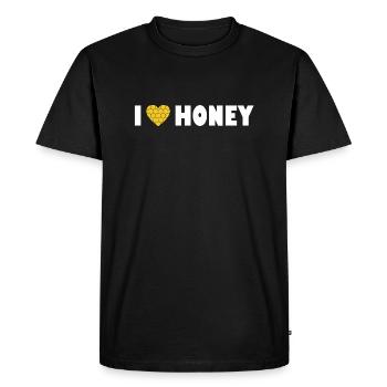 Honey I Love Honey Bee Bee - Men's Premium Organic T-Shirt - black - Front - Nico (187cm)