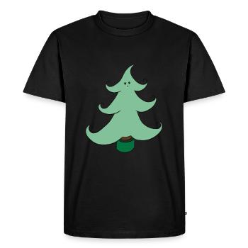 Christmas tree, cute with a smile - Men's Premium Organic T-Shirt - black - Front - Nico (187cm)