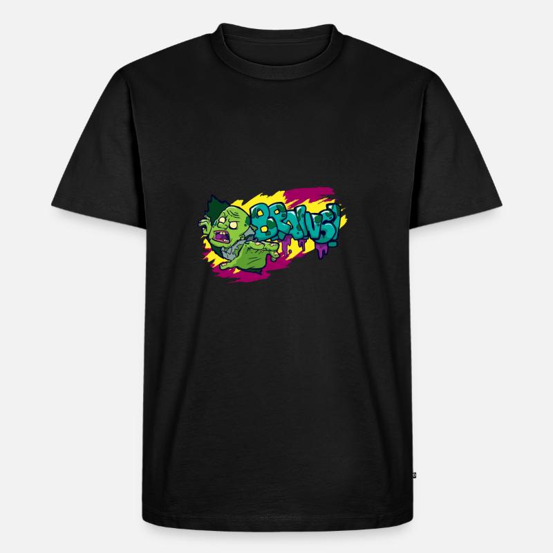 Halloween Zombie Geschenk - Männer Premium Bio T-Shirt - Schwarz