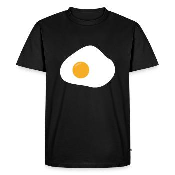 fried egg - Men's Premium Organic T-Shirt - black - Front - Nico (187cm)