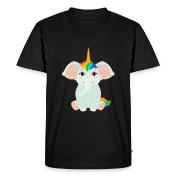 Elephant Unicorn - T-shirt Premium bio Homme - noir - Devant - Nico (187cm)
