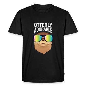Otterly Adorable - Otter With Rainbow Sunglasses - Men's Premium Organic T-Shirt - black - Front - Nico (187cm)