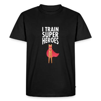 I Train Superheroes - T-shirt Premium bio Homme - noir - Devant - Nico (187cm)