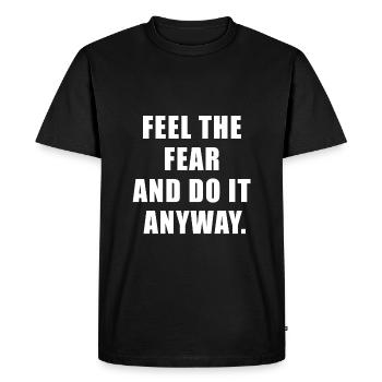 Feel the fear and do it anyway Gift - T-shirt Premium bio Homme - noir - Devant - Nico (187cm)