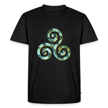 symbole celtique 1 triskele e 241 - T-shirt Premium bio Homme - noir - Devant - Nico (187cm)