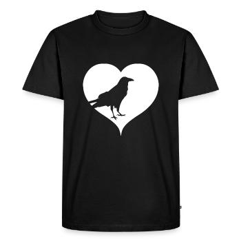Heart raven crow - Men's Premium Organic T-Shirt - black - Front - Nico (187cm)