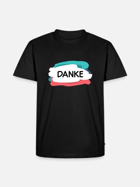 Danke - Männer Premium Bio T-Shirt - Schwarz