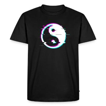 Yin yang glitch - T-shirt Premium bio Homme - noir - Devant - Nico (187cm)