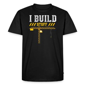 Je construis des trucs - T-shirt Premium bio Homme - noir - Devant - Nico (187cm)