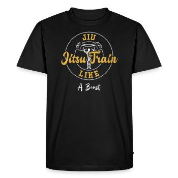 Jiu Jitsu Train Like A Beast - Gym - T-shirt Premium bio Homme - noir - Devant - Nico (187cm)
