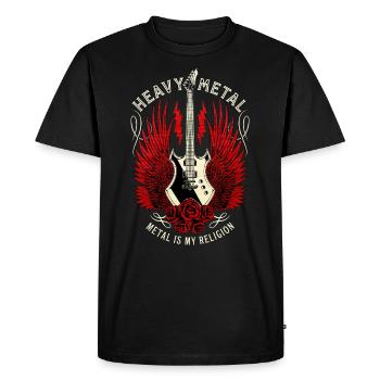 Le métal est ma religion - T-shirt Premium bio Homme - noir - Devant - Nico (187cm)
