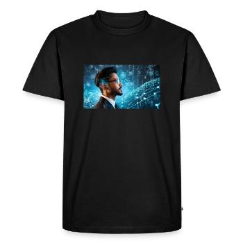 a nerd in the digital world - Men's Premium Organic T-Shirt - black - Front - Nico (187cm)