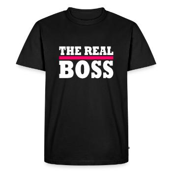 The real boss - T-shirt Premium bio Homme - noir - Devant - Nico (187cm)