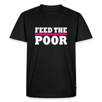 Feed the poor - T-shirt Premium bio Homme - noir - Devant - Nico (187cm)