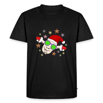 Chèvre de Noël drôle | Nicholas Chèvre - T-shirt Premium bio Homme - noir - Devant - Nico (187cm)
