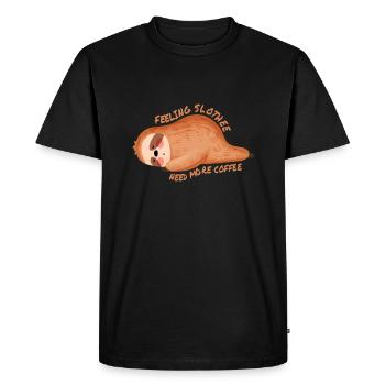 Je me sens faible et j’ai besoin de plus de café - T-shirt Premium bio Homme - noir - Devant - Nico (187cm)