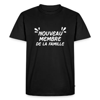 nouveau membre de la famille, bébé, animal de comp - T-shirt Premium bio Homme - noir - Devant - Nico (187cm)