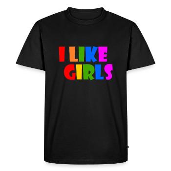 I like girls - T-shirt Premium bio Homme - noir - Devant - Nico (187cm)