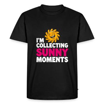 Moments d’été ensoleillés Vibrations Soleil d’été - T-shirt Premium bio Homme - noir - Devant - Nico (187cm)